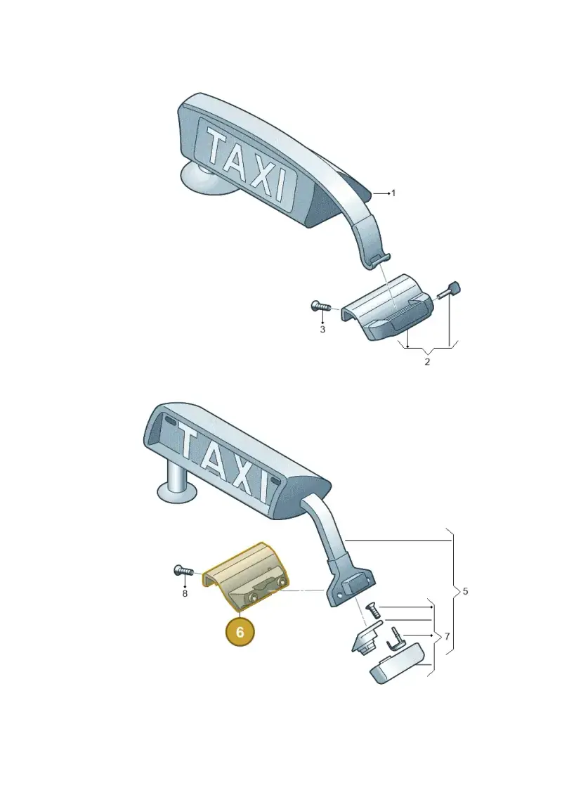 JKV860151A Volkswagen Mounting for Taxi Sign