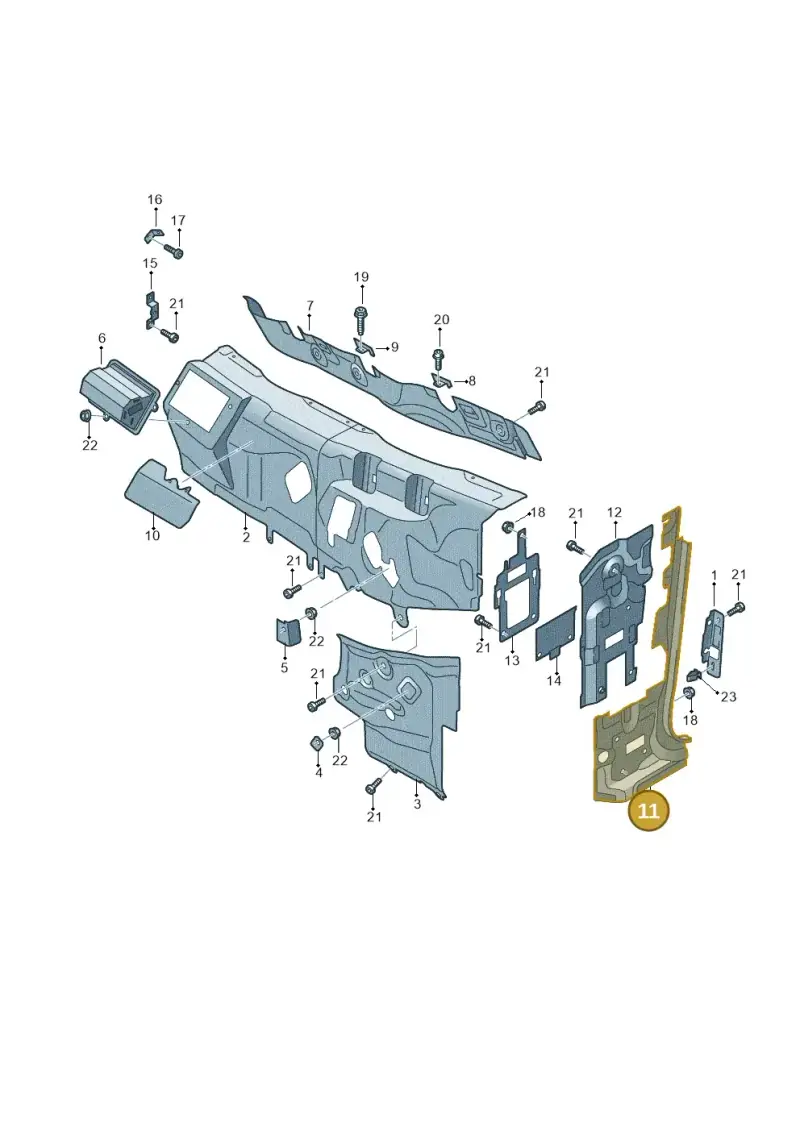 JNV809132 Volkswagen Reinforcement for A-Pillar