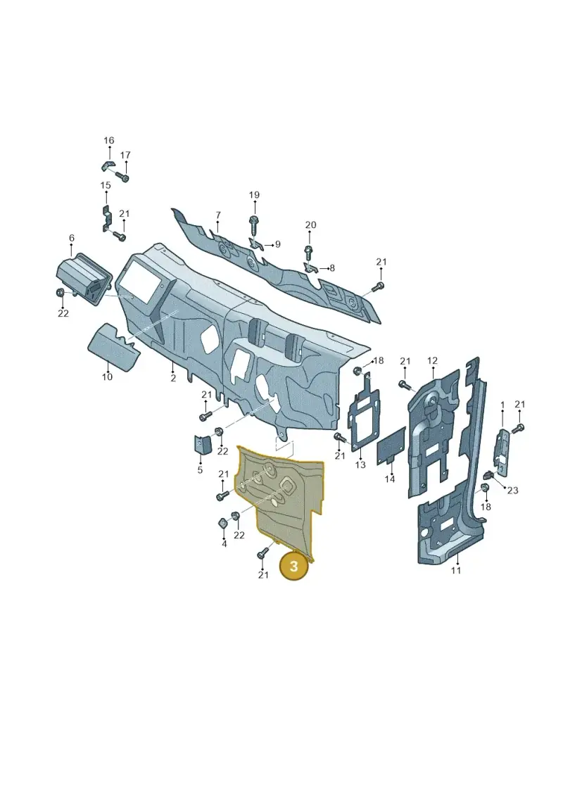 JNV810252 Volkswagen Reinforcement for Bulkhead