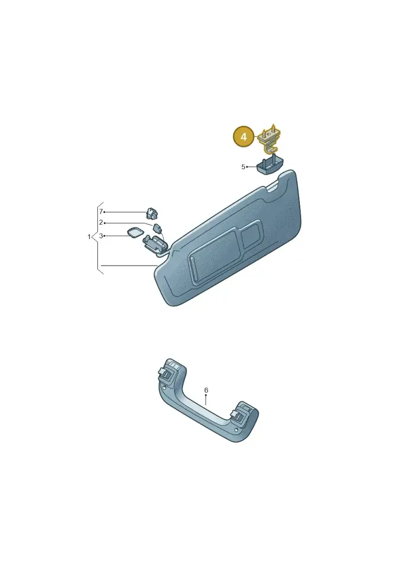 JNV857562DT4 Volkswagen Retainer for Sun Visor (Titanium Grey DT4)