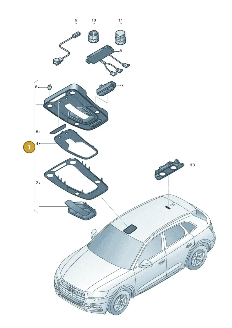 JNV947136EBC5 Volkswagen Interior and Reading Light (Titanium Grey BC5)