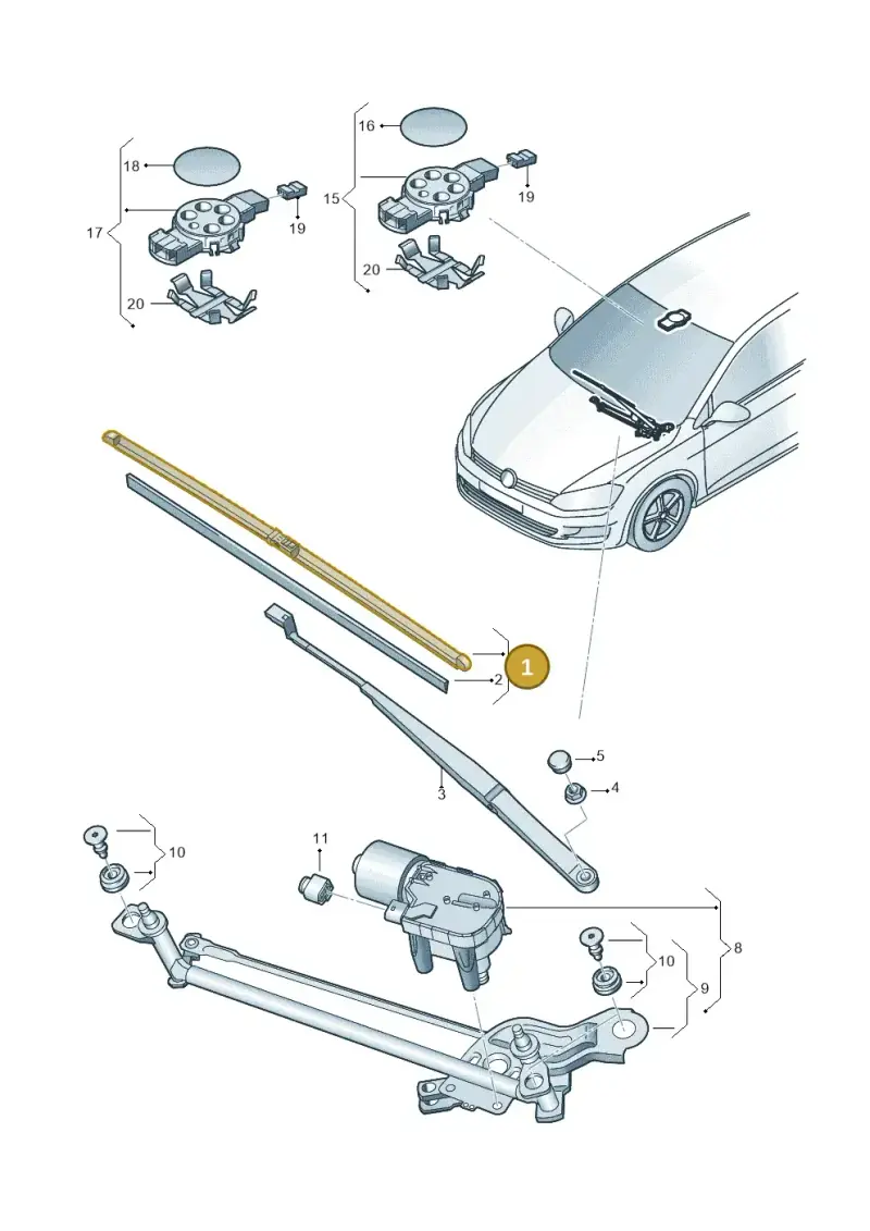 JZW998002AL Volkswagen Wip Blade