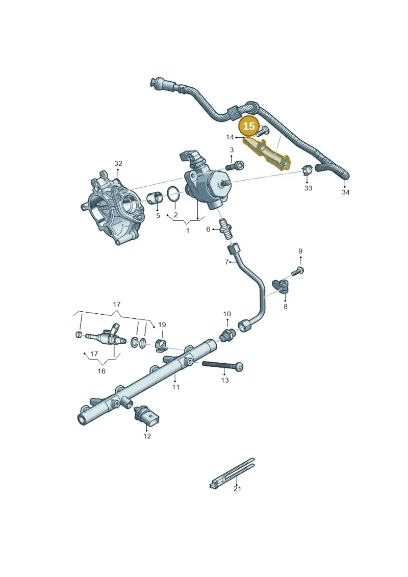 N90743602 Volkswagen Double Stud with Hexagon Drive