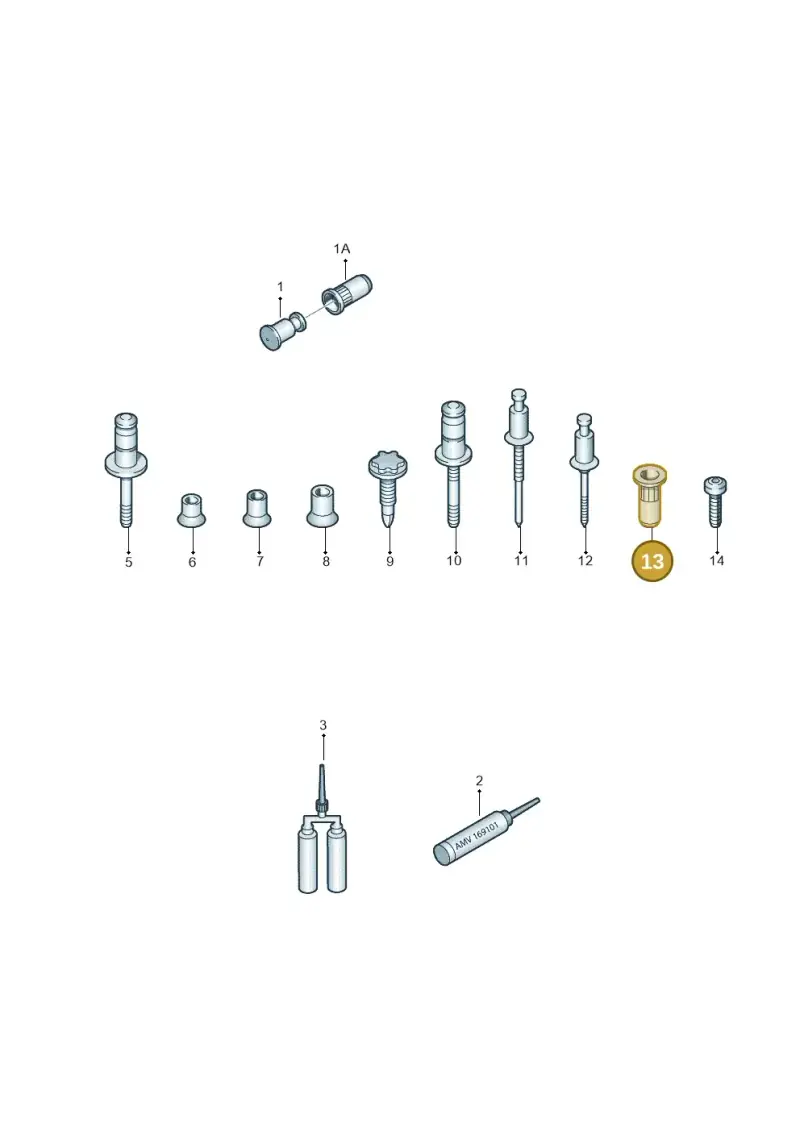 N90898502 Volkswagen Blind Rivet Stud