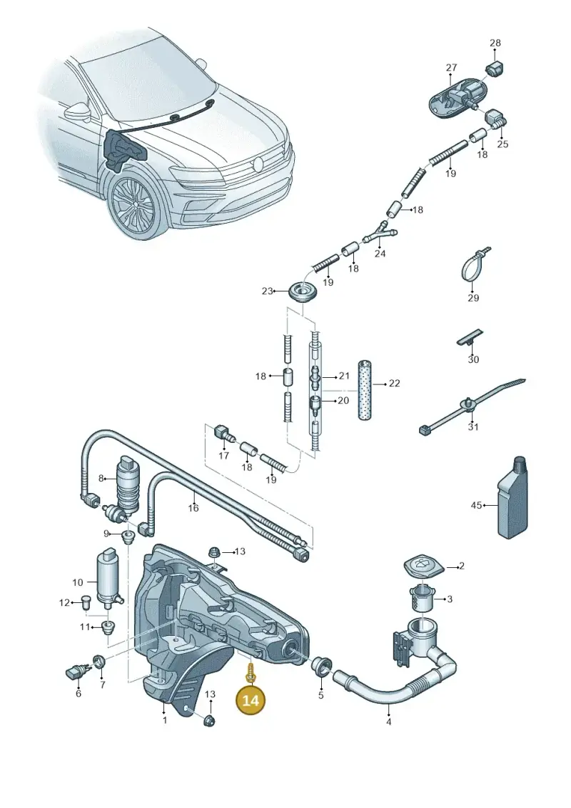 N90999504 Volkswagen Hexagon Collared Bolt
