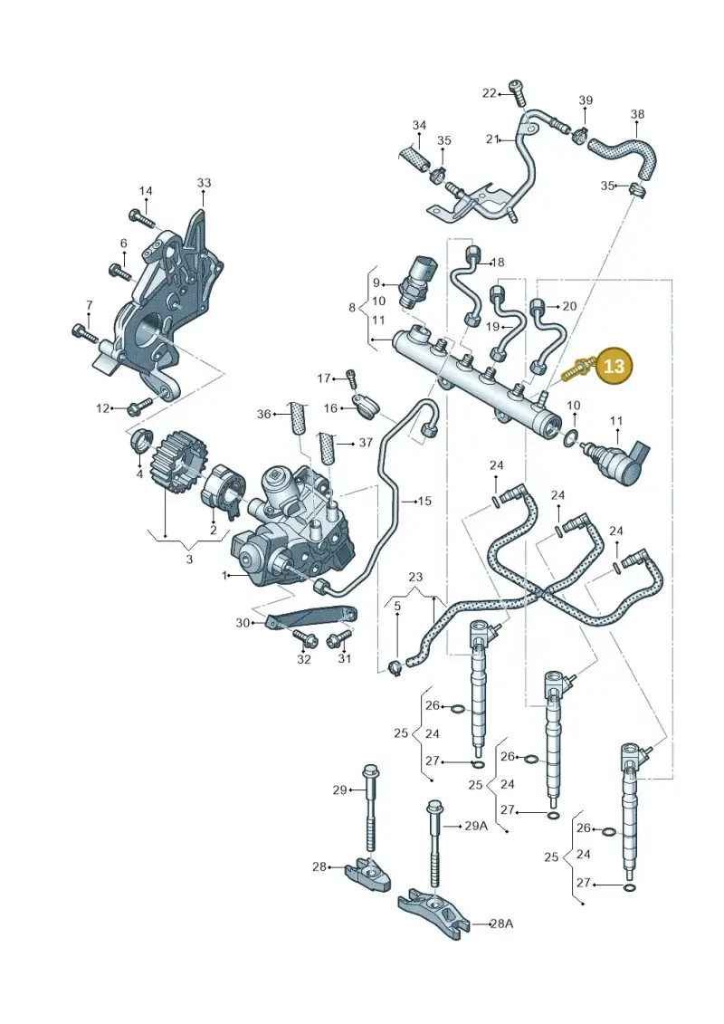 N91089001 Volkswagen Double Stud with Hexagon Drive