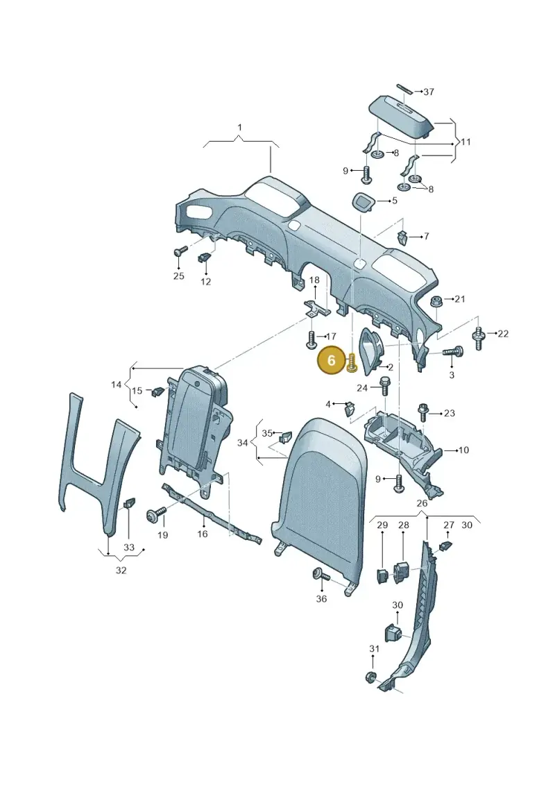 N91142701 Volkswagen Oval Socket Head Bolt with Hexagon Drive