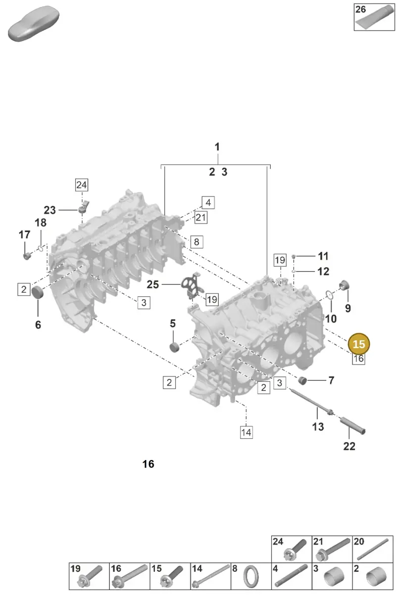 WHT001703 Volkswagen Hexagon Head Bolt