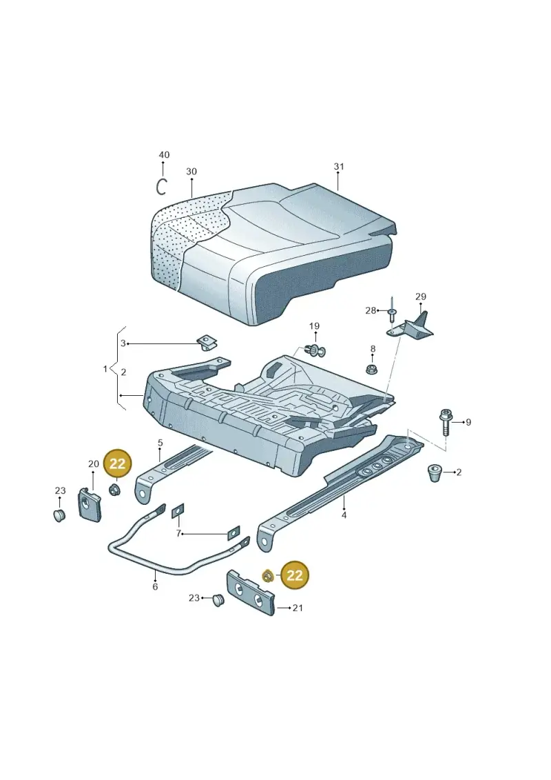 WHT002462 Volkswagen Hexagon Nut