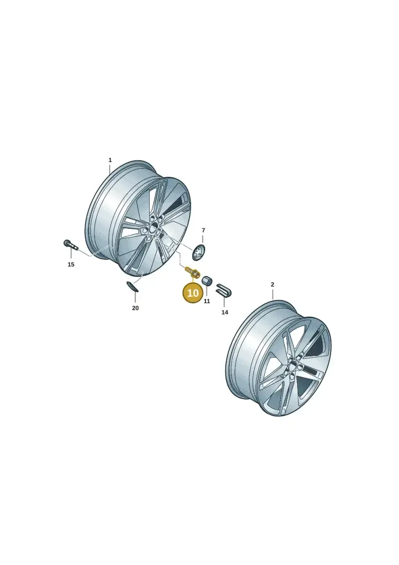 WHT002537D770 Volkswagen Wheel Bolt (Code Keys 770)