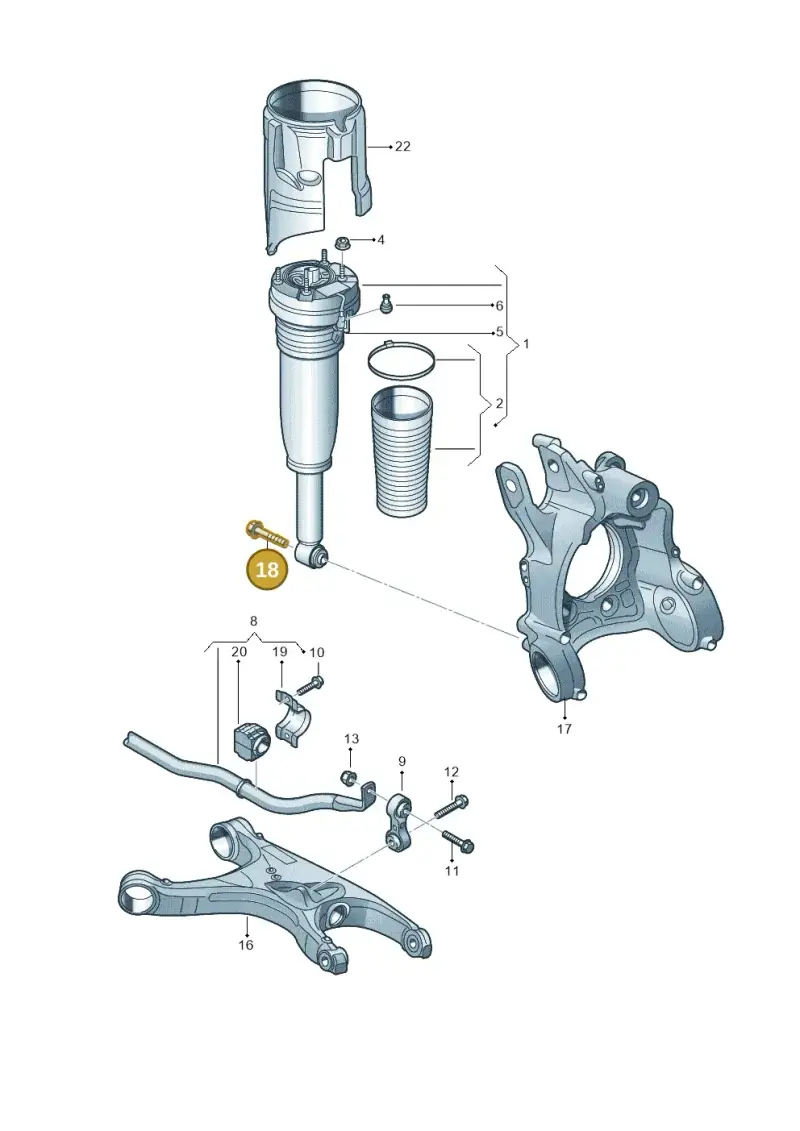 WHT004951 Volkswagen Hexagon Collared Bolt