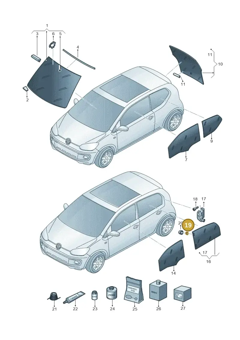 WHT006539 Volkswagen Hexagon Nut with Washer