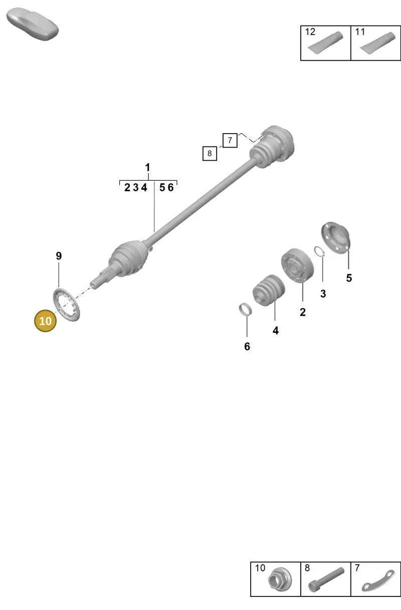 WHT007021 Volkswagen Hexagon Nut Self-Locking with Washer