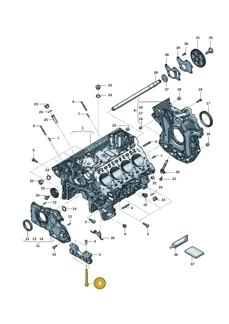 WHT008091 Volkswagen Multi-Point Socket Head Bolt with Collar