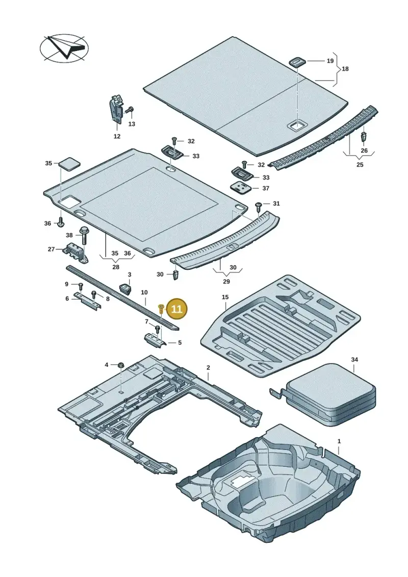 WHT008988 Volkswagen Countersunk Bolt