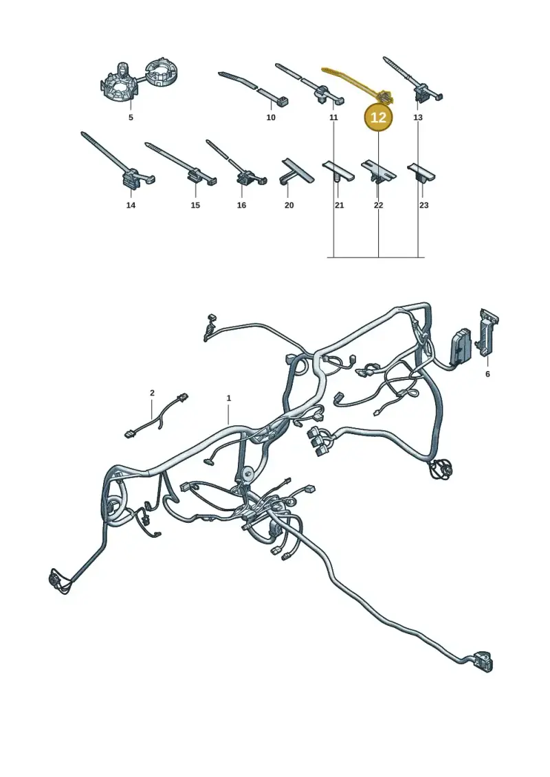 WHT009558 Volkswagen Cable Ties with Bracket