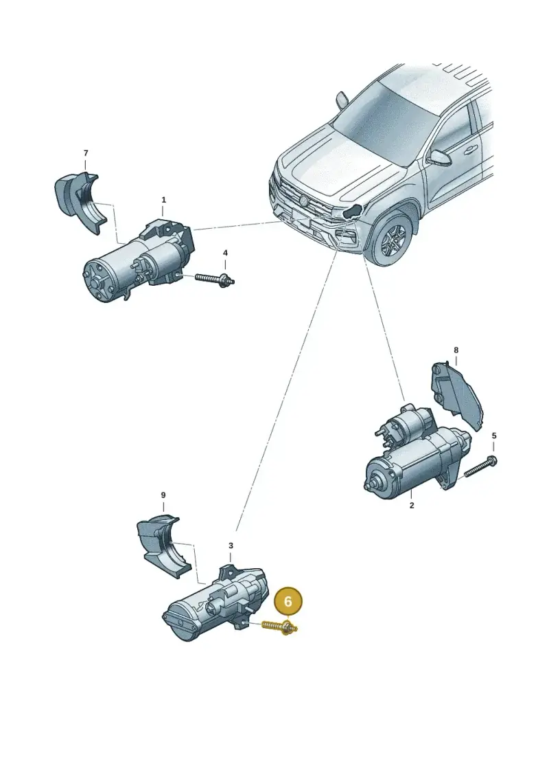 WHT010800 Volkswagen Double Stud with Hexagon Drive