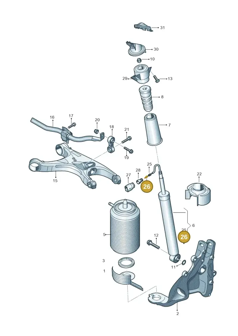 000979132E — Audi A7 Sportback (2014-2018) diagram 711511100, position 26