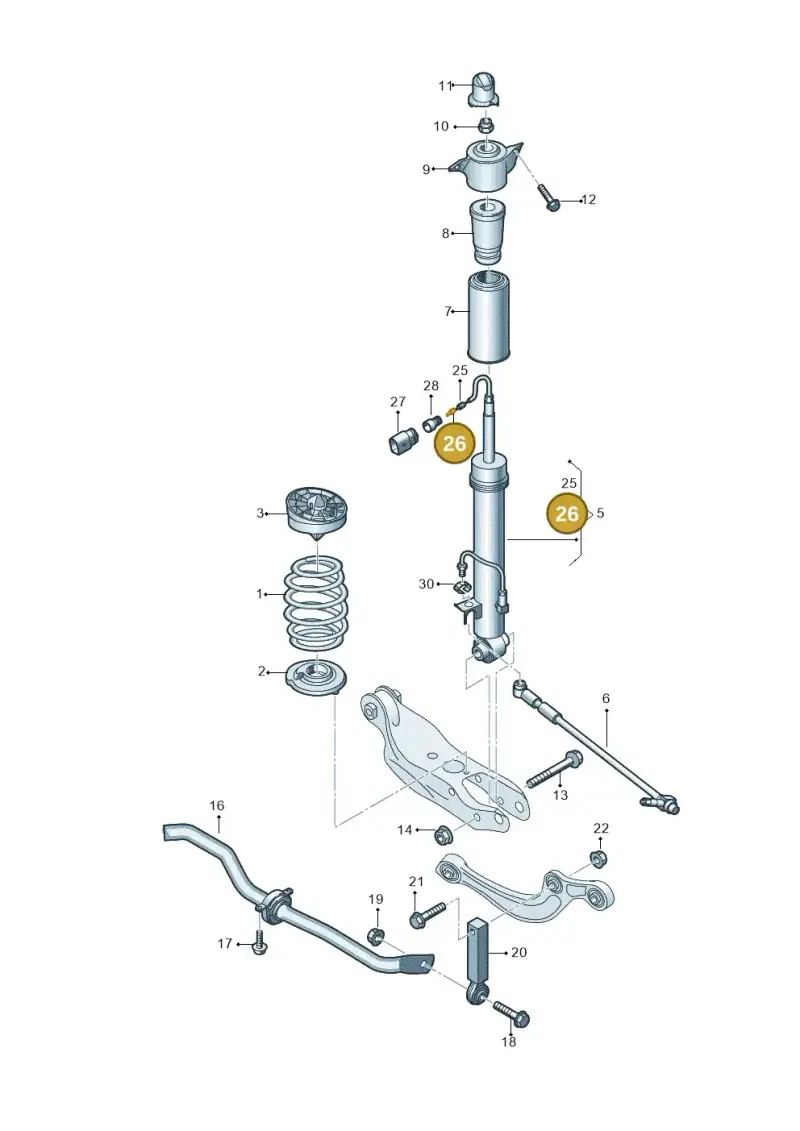 000979132E — Audi RS4 Avant (2017-) diagram 847511100, position 26