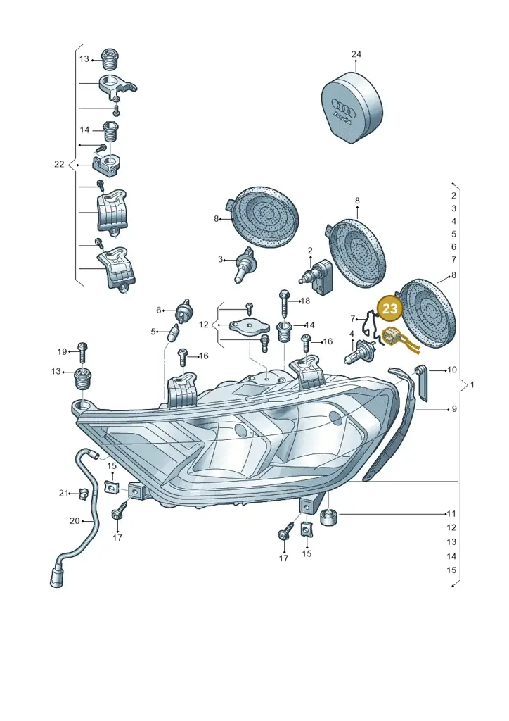 000998953 — Audi A1 sportback 1.0 (2018-) diagram 592941000, position 23