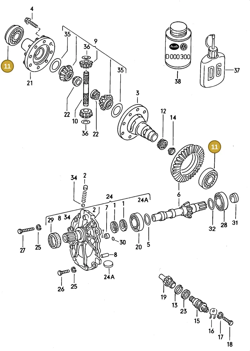 003519185B — Audi 5000 S/Wagon      84 (1983-1984) diagram 005069000, position 11