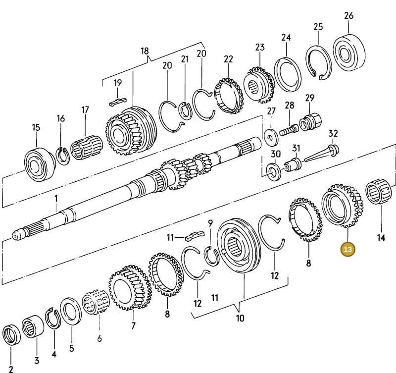 005311285 — Audi 5000 S/Wagon qu. (1987-1988) diagram 045033000, position 13