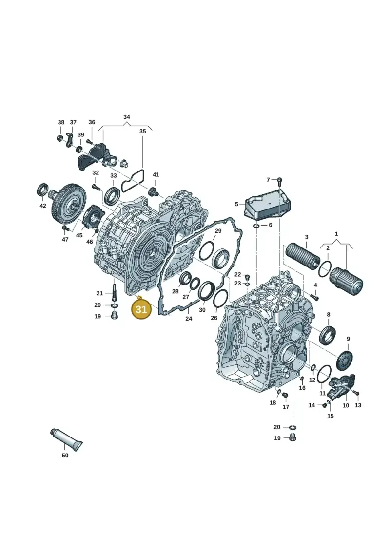016301299A — Audi A3 Sportback (2019-2021) diagram 596300165, position 31