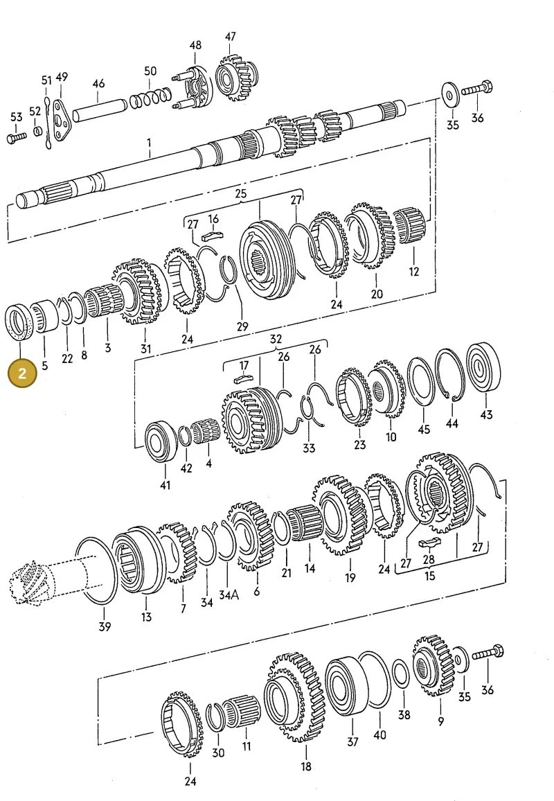 016311113B — Audi 5000 Turbo (1984-1988) diagram 005058000, position 2