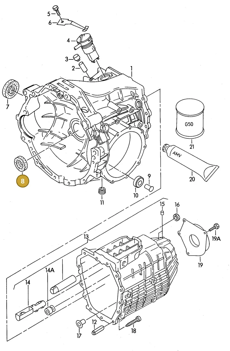 016311113B — Audi Coupe/3 (1994-1995) diagram 118301300, position 8