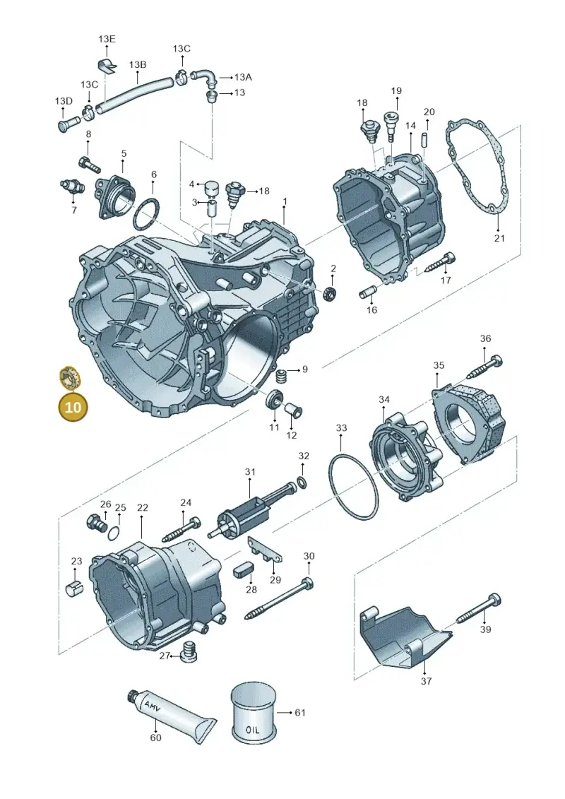 016311113B — Audi RS4 AV. QU. (2000-2001) diagram 219301700, position 10