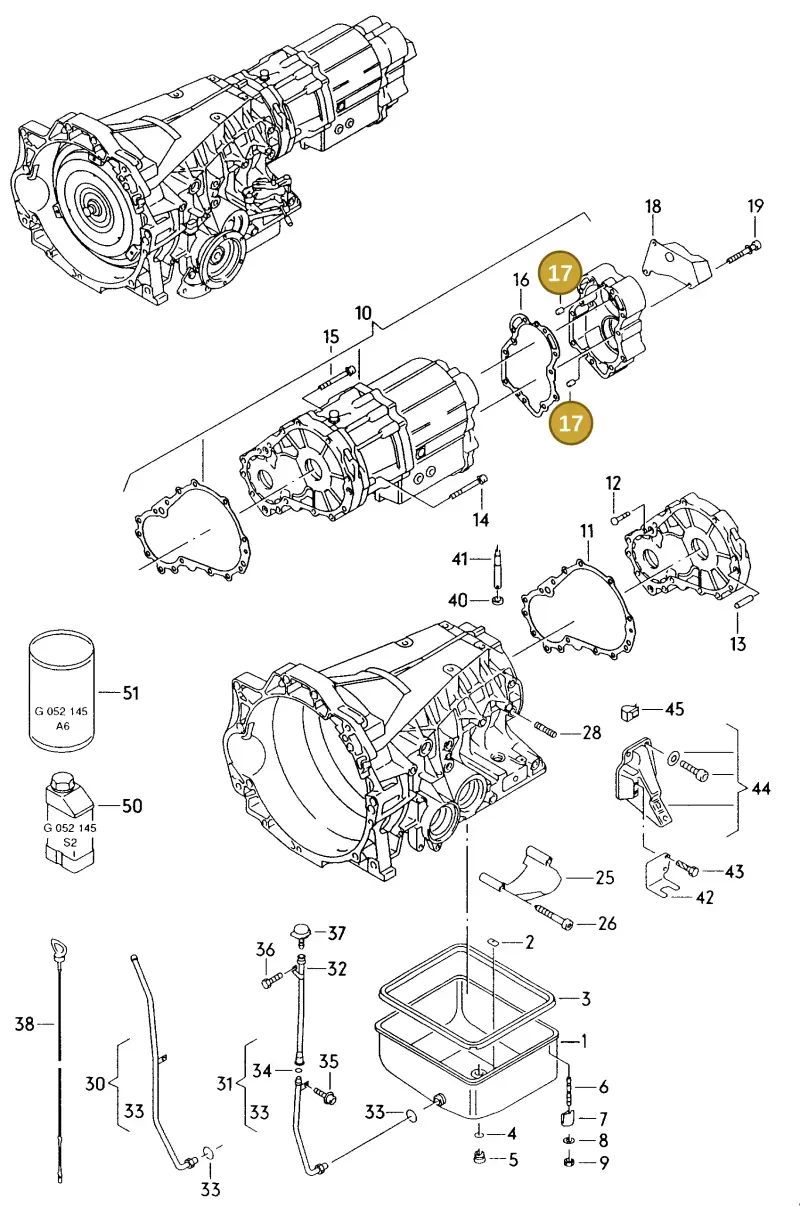 018321505 — Audi A8 qu. (1996-1998) diagram 139321700, position 17