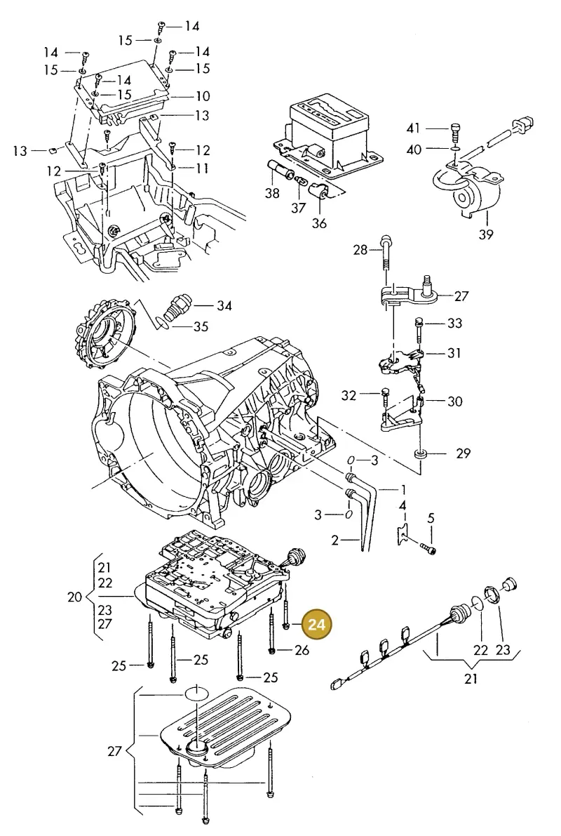 01F325061 — Audi A6/S6/Wg.qu.F>4A (1996-1997) diagram 139927500, position 24