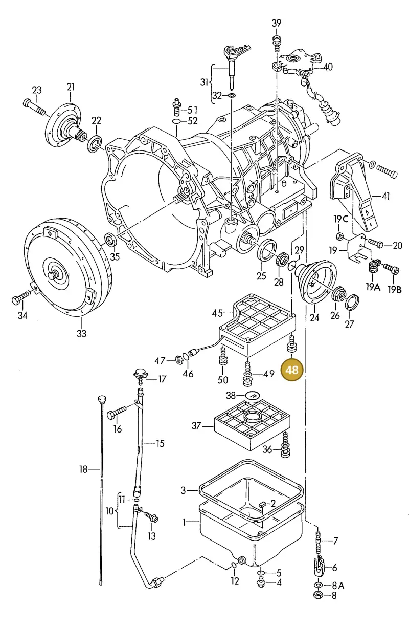01F325061 — Audi A6/Wagon F >4A-W (1996-1997) diagram 140321600, position 48