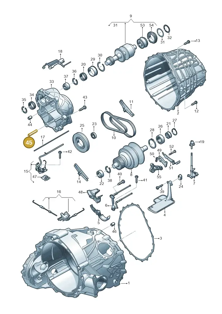 01J321421 — Audi A5 Sportback (2011-2017) diagram 636331100, position 45