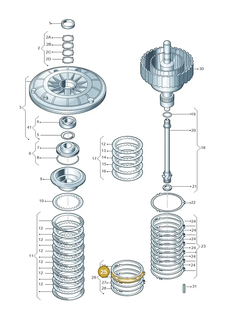 01J323139D — Audi A5 Cabrio 2.0 (2008-2012) diagram 736323100, position 25