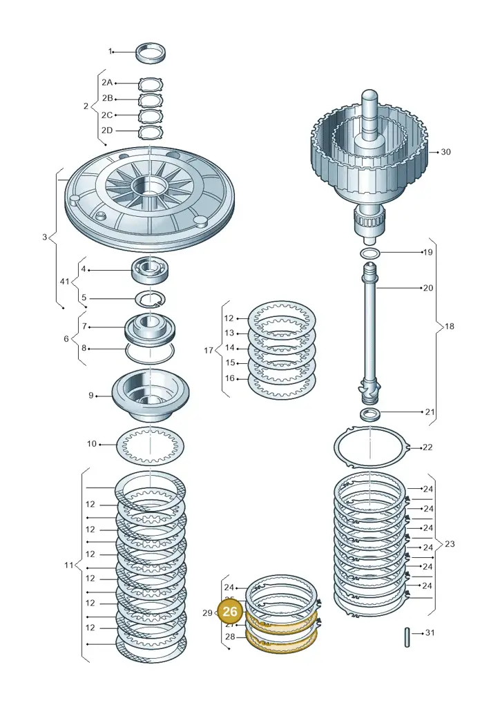 01J323139F — Audi A5 Cabrio 2.0 (2008-2012) diagram 736323100, position 26