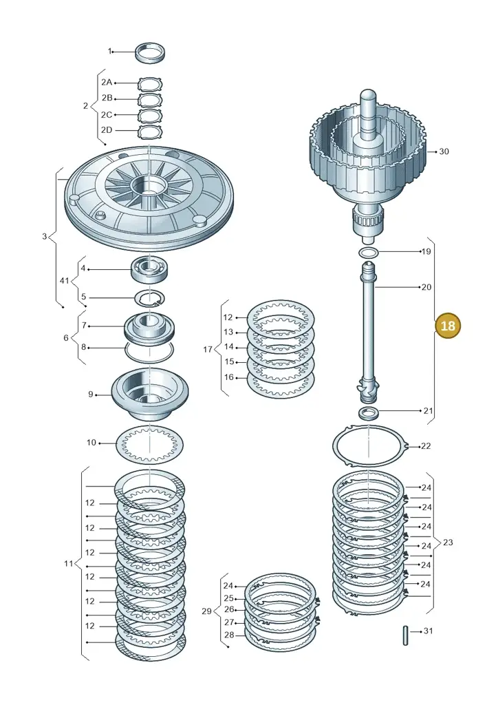 01J323504 — Audi A5 Cabrio 2.0 (2008-2012) diagram 736323100, position 18