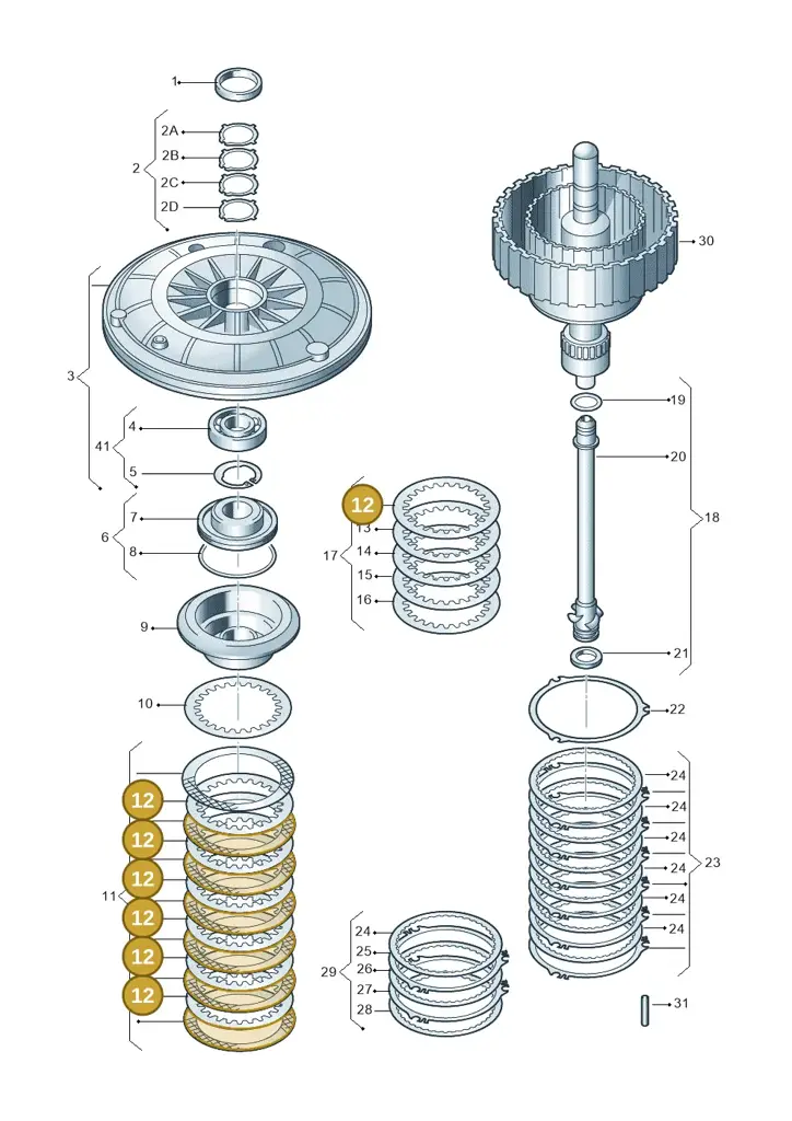 01J323941L — Audi A5 Cabrio 2.0 (2008-2012) diagram 736323100, position 12