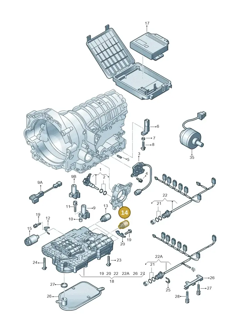 01L927331 — Audi A4/S4 Cabrio./qu. (2002-2006) diagram 156927600, position 14