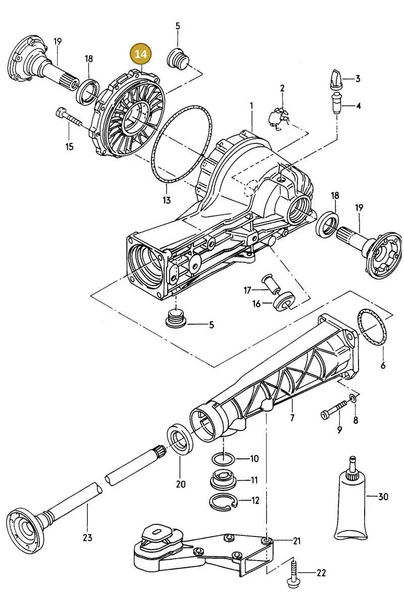 01R525131F — Audi A4/Av.qu.F8D-W-> (1997-1998) diagram 157525200, position 14