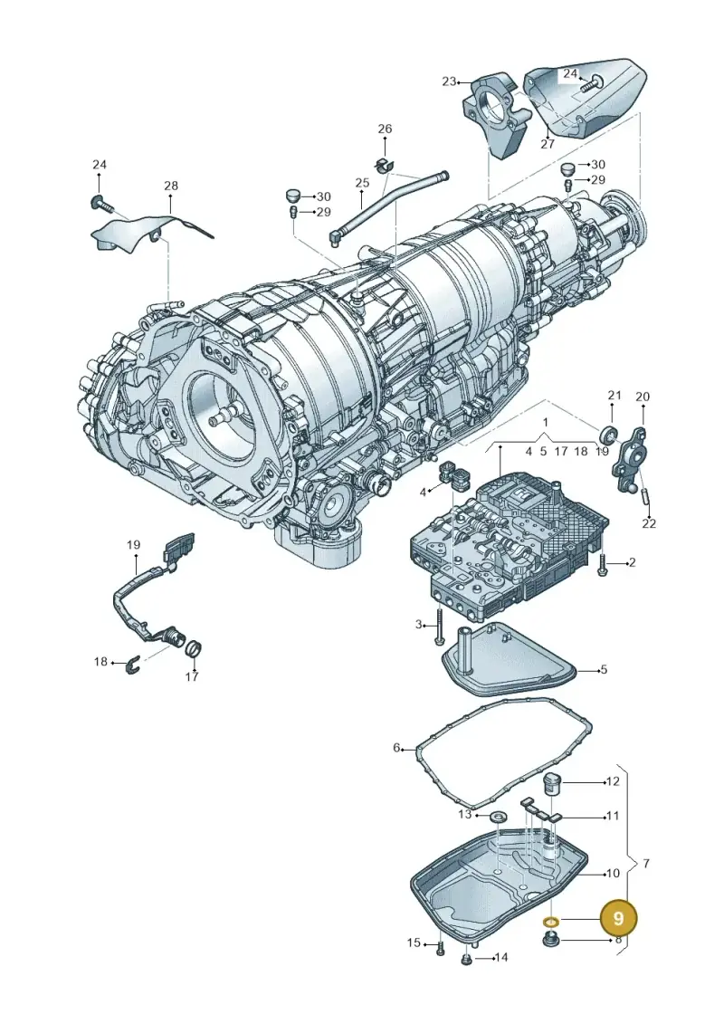 01V321379 — Audi A6 2.7 TDI (2008-2011) diagram 291325800, position 9