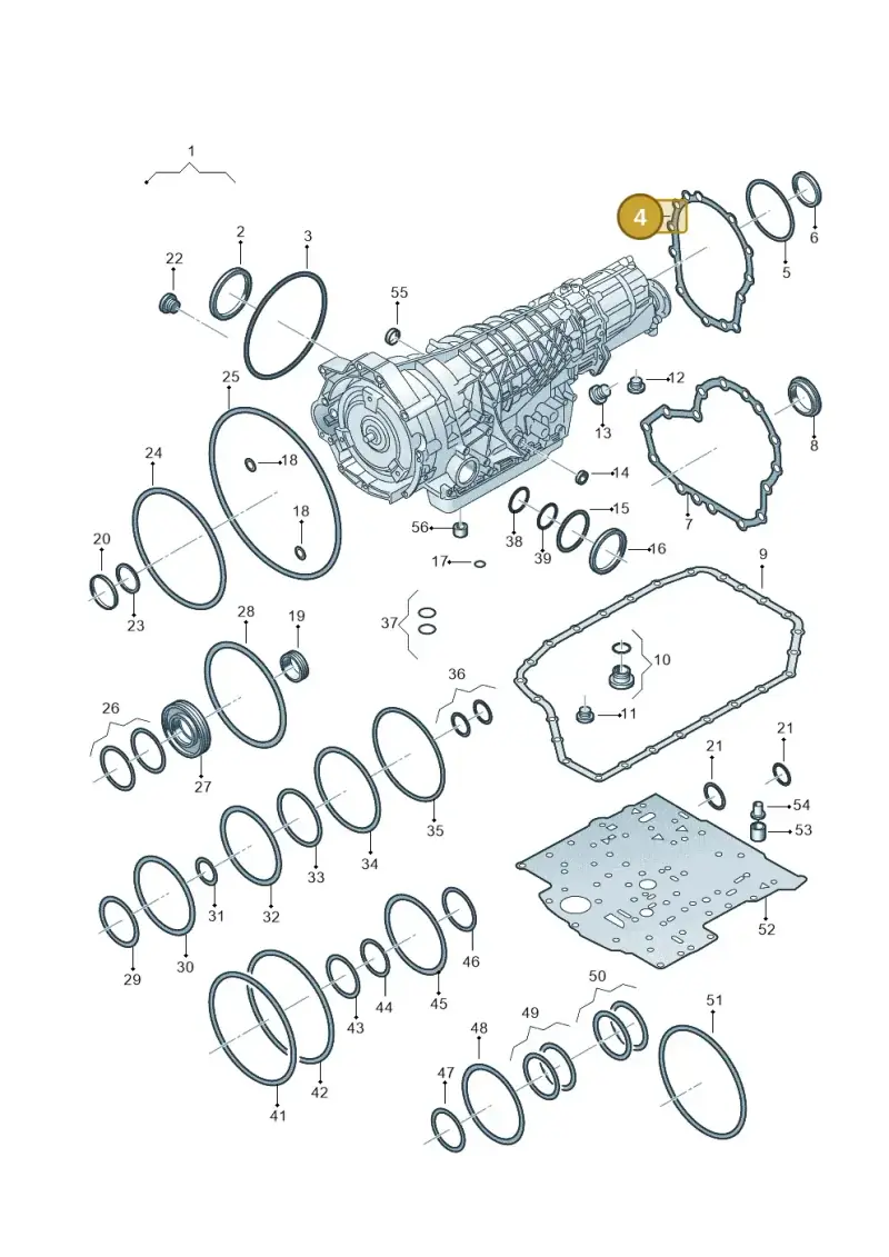 01V321381A — Audi RS6 qu. (2003-2004) diagram 264321510, position 4