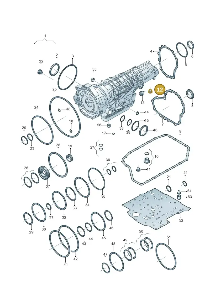 01V409057A — Audi RS6 qu. (2003-2004) diagram 264321510, position 12
