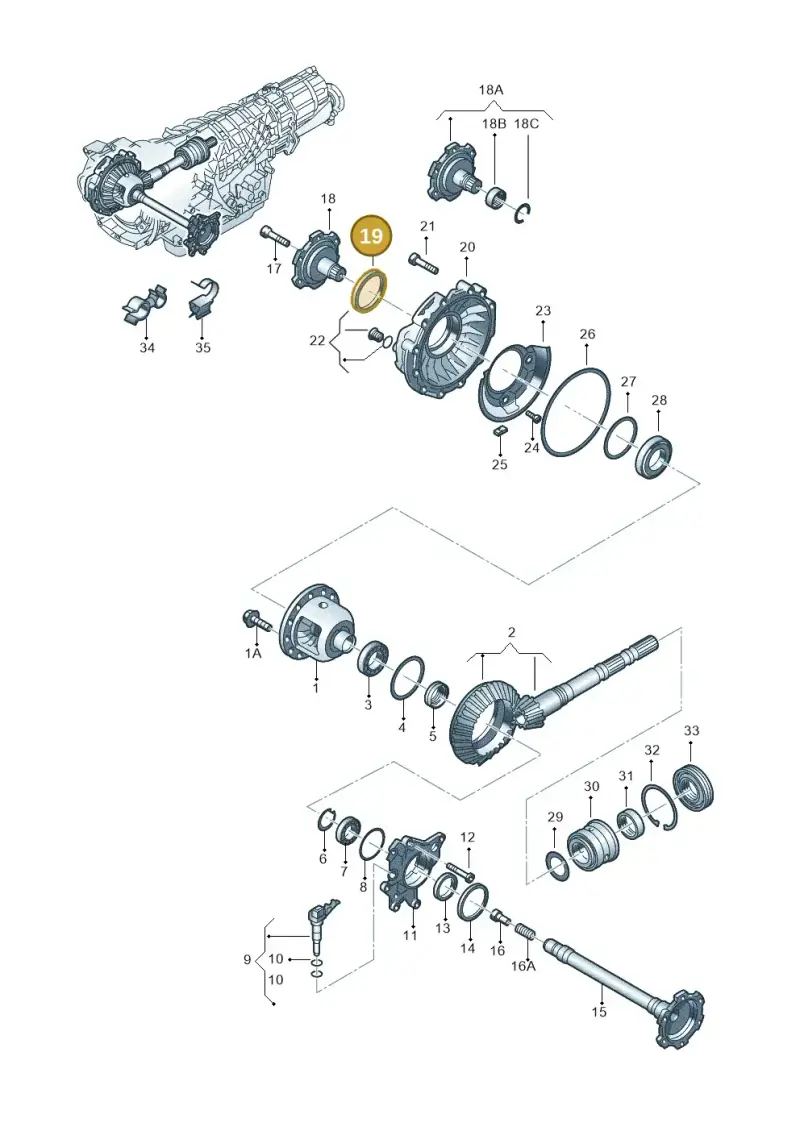 01V409399 — Audi A4/S4/Av./qu.     05> (2005-) diagram 218409570, position 19