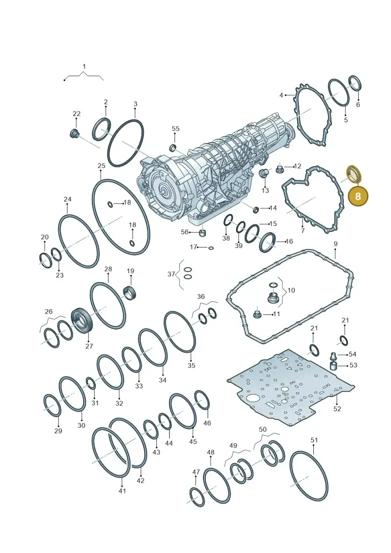 01V409400A — Audi RS6 qu. (2003-2004) diagram 264321510, position 8