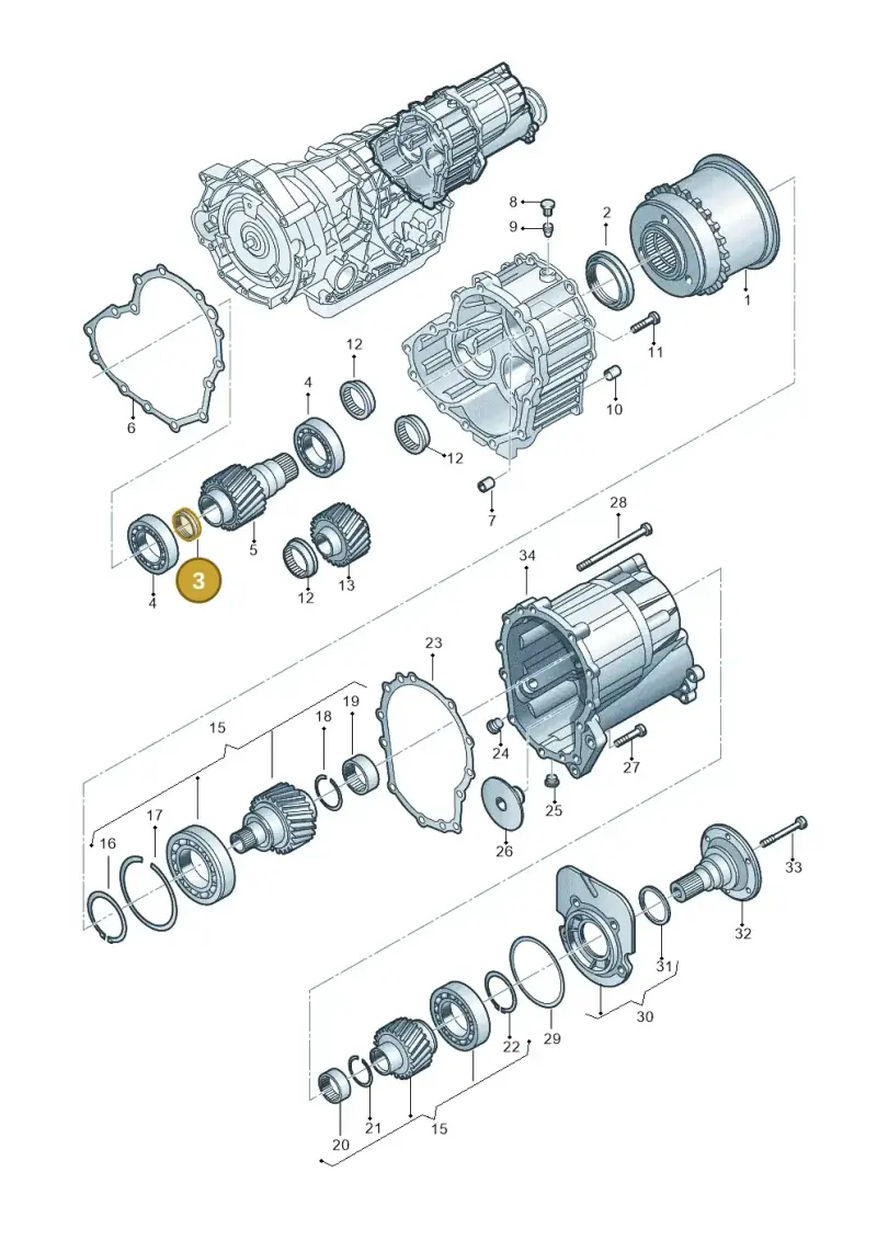 01V409400B — Audi RS6 qu. (2003-2004) diagram 153409970, position 3