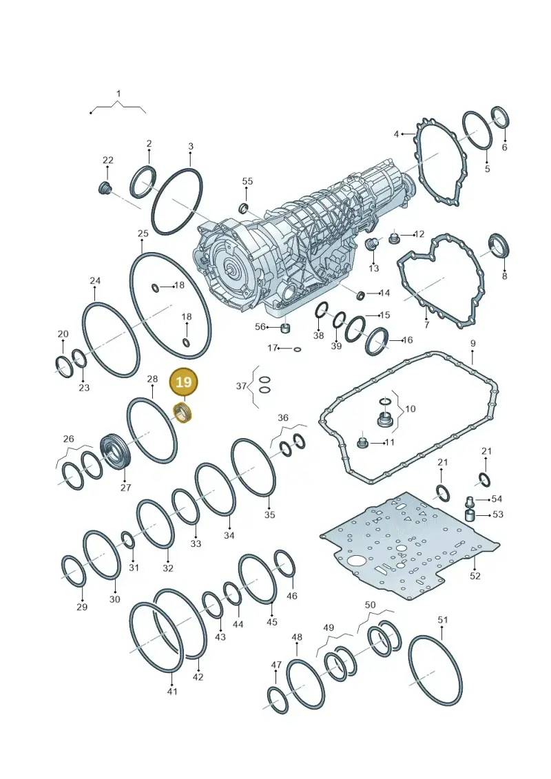 01V409400B — Audi RS6 qu. (2003-2004) diagram 264321510, position 19