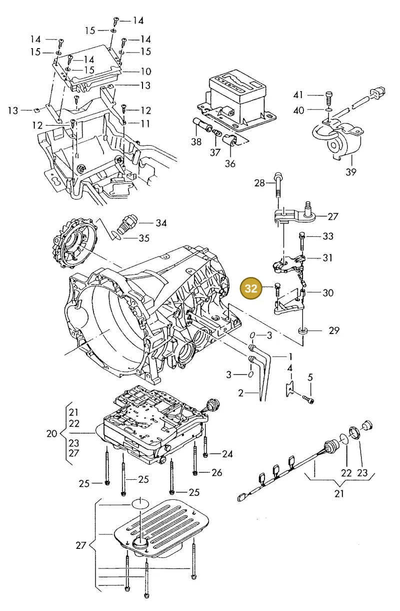 01V919838 — Audi A8 (1996-1998) diagram 152927500, position 32