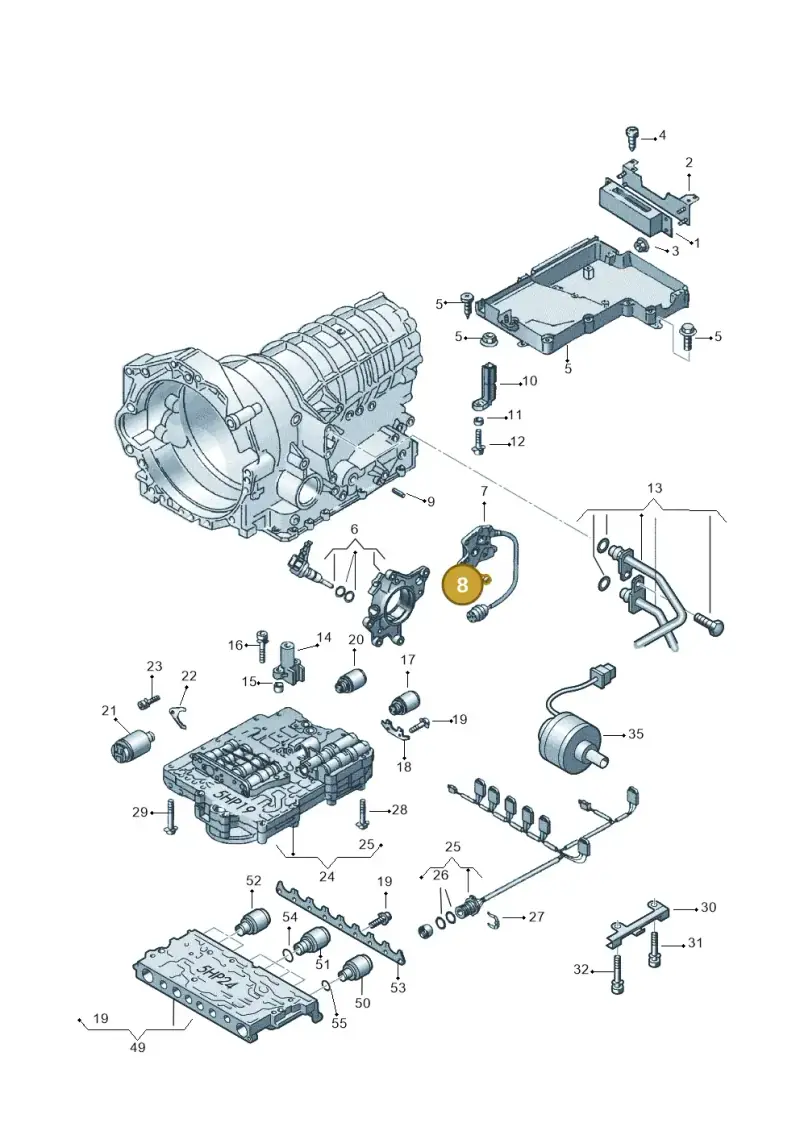 01V919838 — Audi RS6 qu. (2003-2004) diagram 152927600, position 8