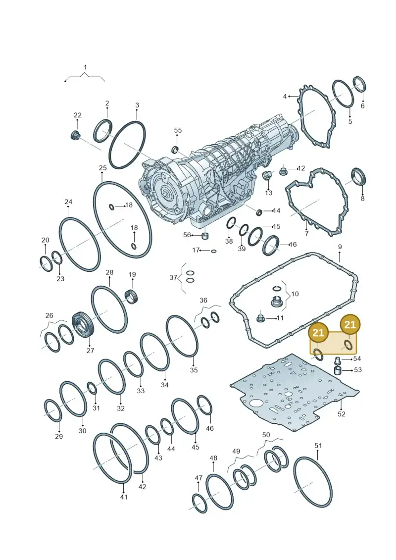 01V927322A — Audi RS6 qu. (2003-2004) diagram 264321510, position 21